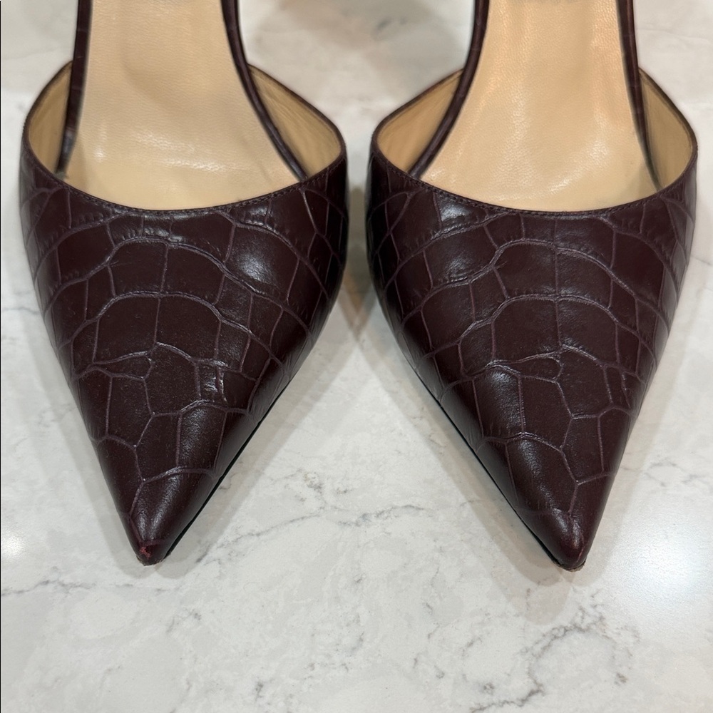 Jimmy Choo Dark Brown Croc-Embossed Heels size 40/9 - Picture 4 of 6